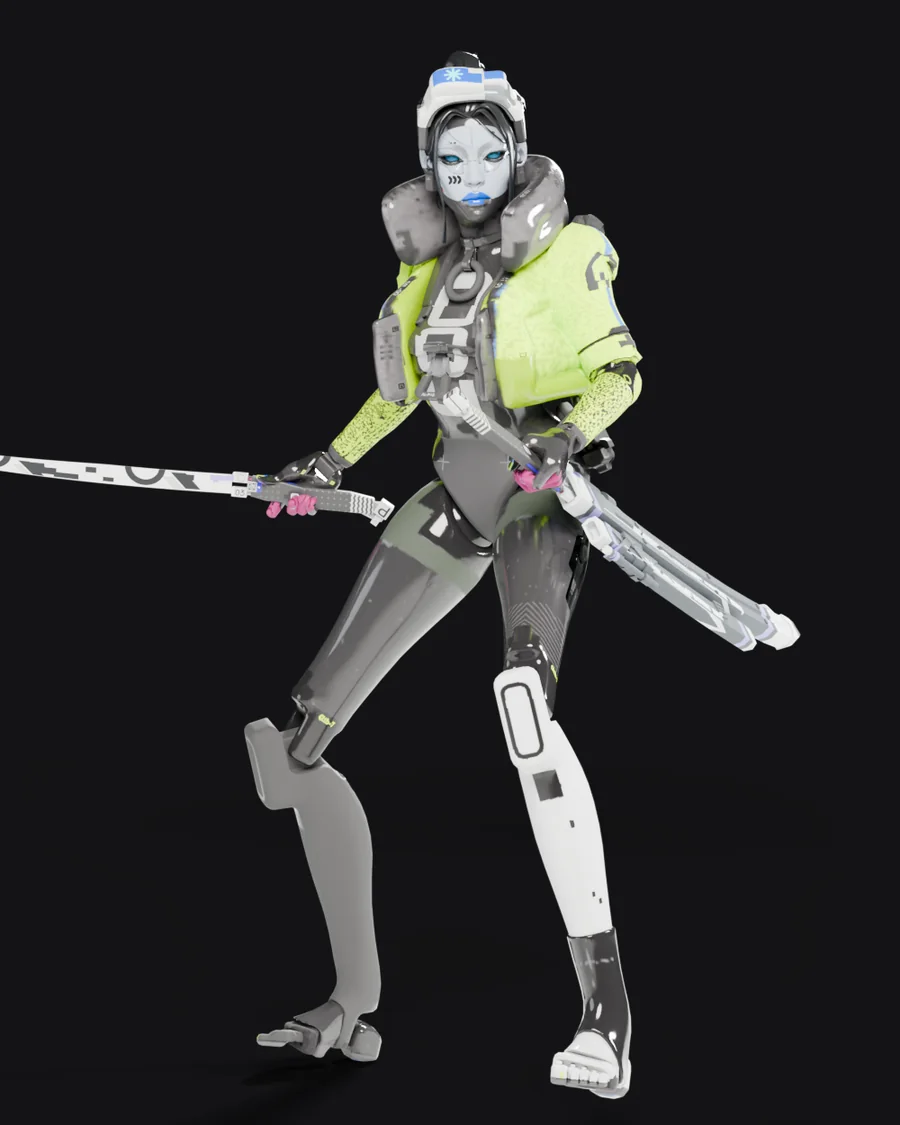 Thief in the Acid Abyss look, holding her katana