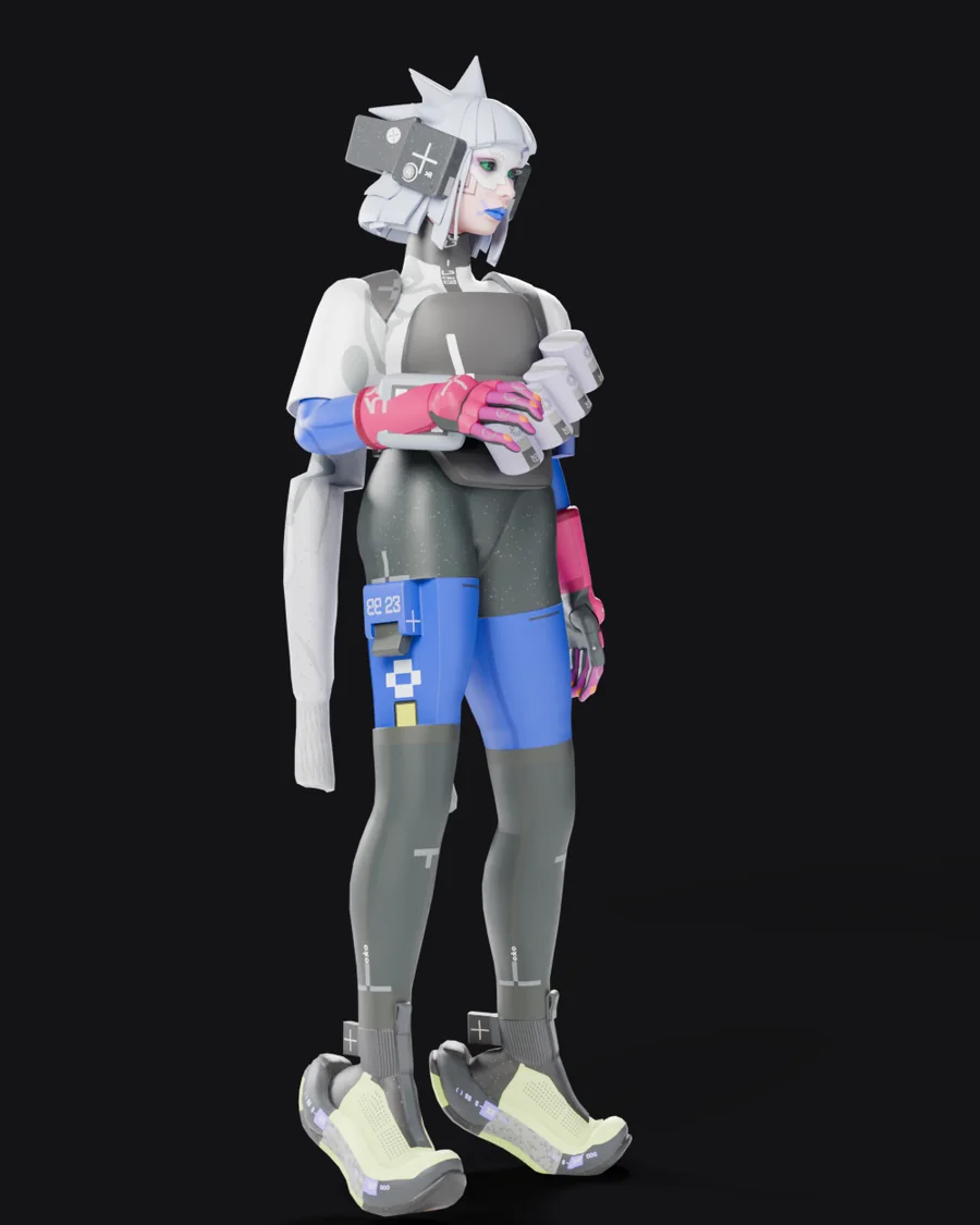 Vandal in the Default look, holding her katana